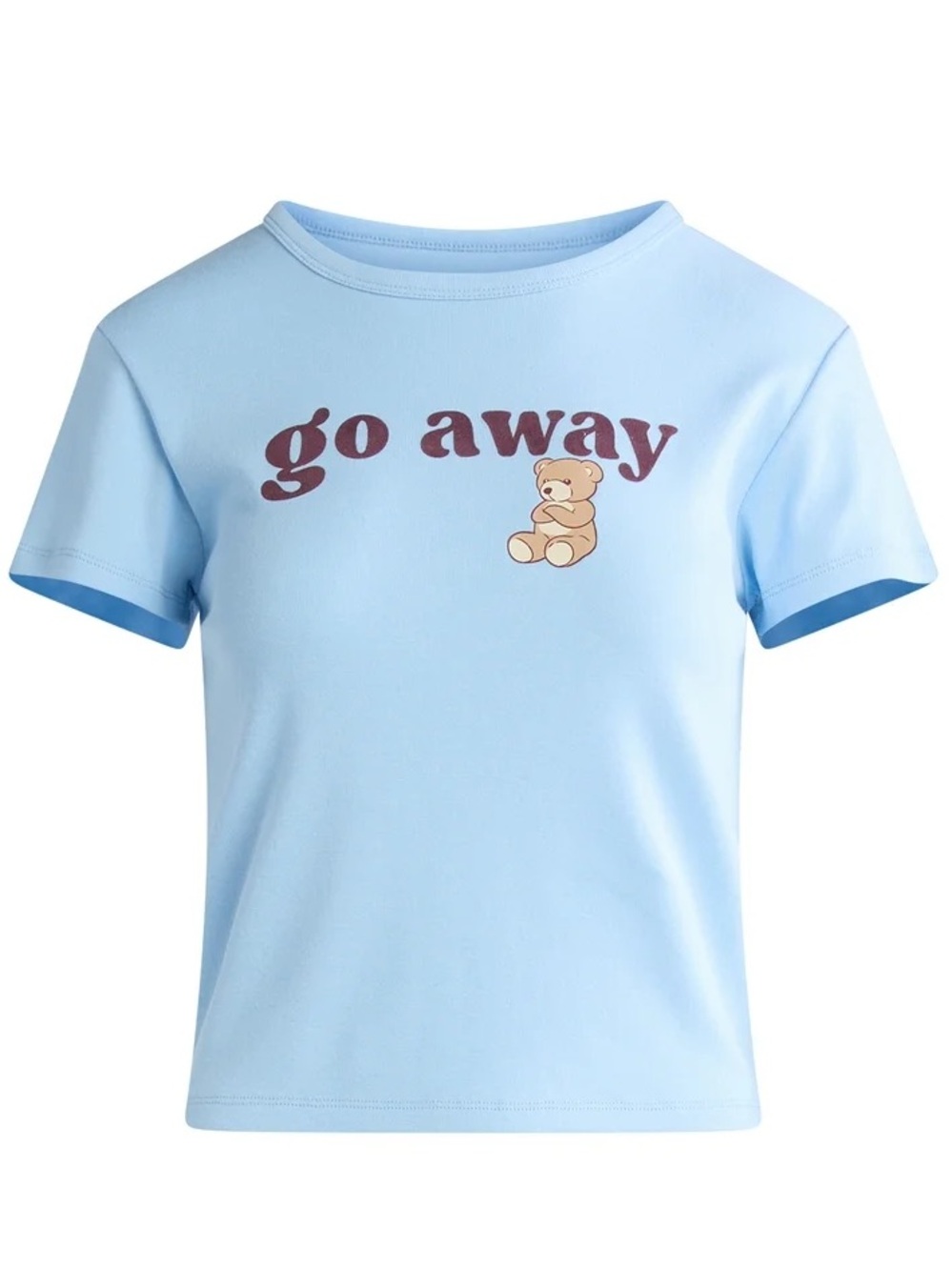 Cactus & Pearl Cute Go Away Bear Blue Tshirt